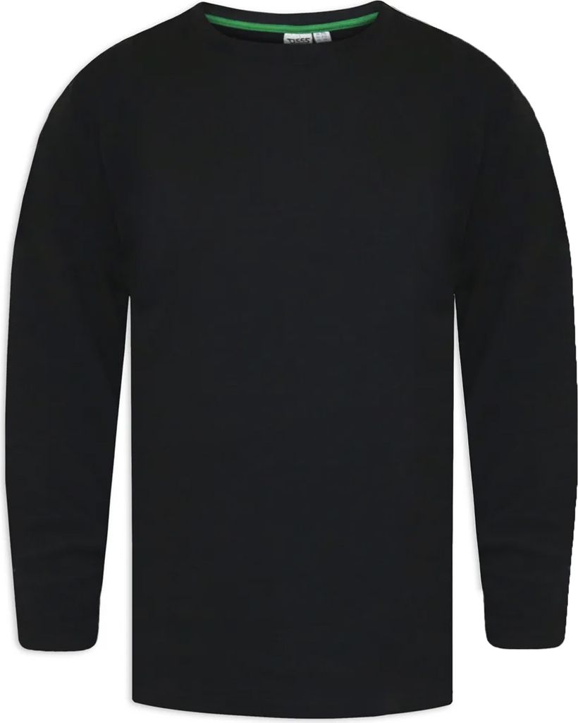 Duke - "D555 Exeter" T-Shirt für Herren Langärmlig DC528 (5XL) (Schwarz)