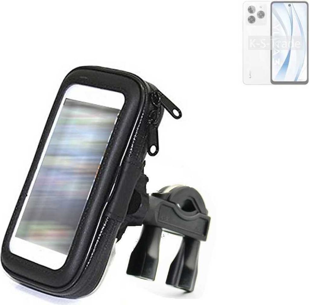 K-S-Trade Fahrrad-Halterung kompatibel mit Lava Yuva 3 Handy-Halterung Halter Lenkstange Fahrradhalterung Motorrad Bike Mount Wasserabweisend