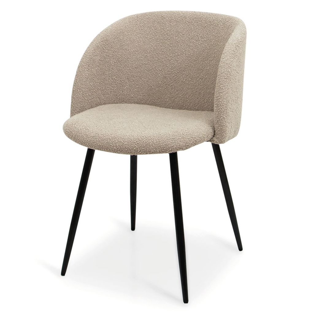 Milton & Oldbrook Bouclé Esszimmerstuhl Budapest Taupe - Produktbild 2