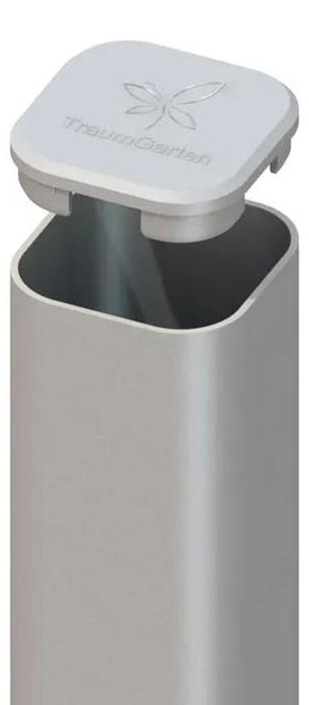 TraumGarten Silber 7x7 cm Metallpfosten Erdverbau, Zaunbohlenpfosten, Pfostenkappe, Witterungsschutz, Universell Einsetzbar, Stabil Ohne Bodenanker