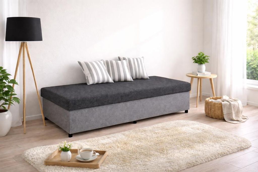 Válenda s úložným priestorom 80x200 ARVENZA - tmavo šedá/ Obrázok produktu 
