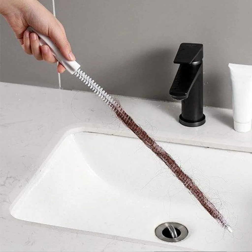 Déboucheur Évier Flexible avec Brosse Nylon pour Cheveux et Résidus - X2