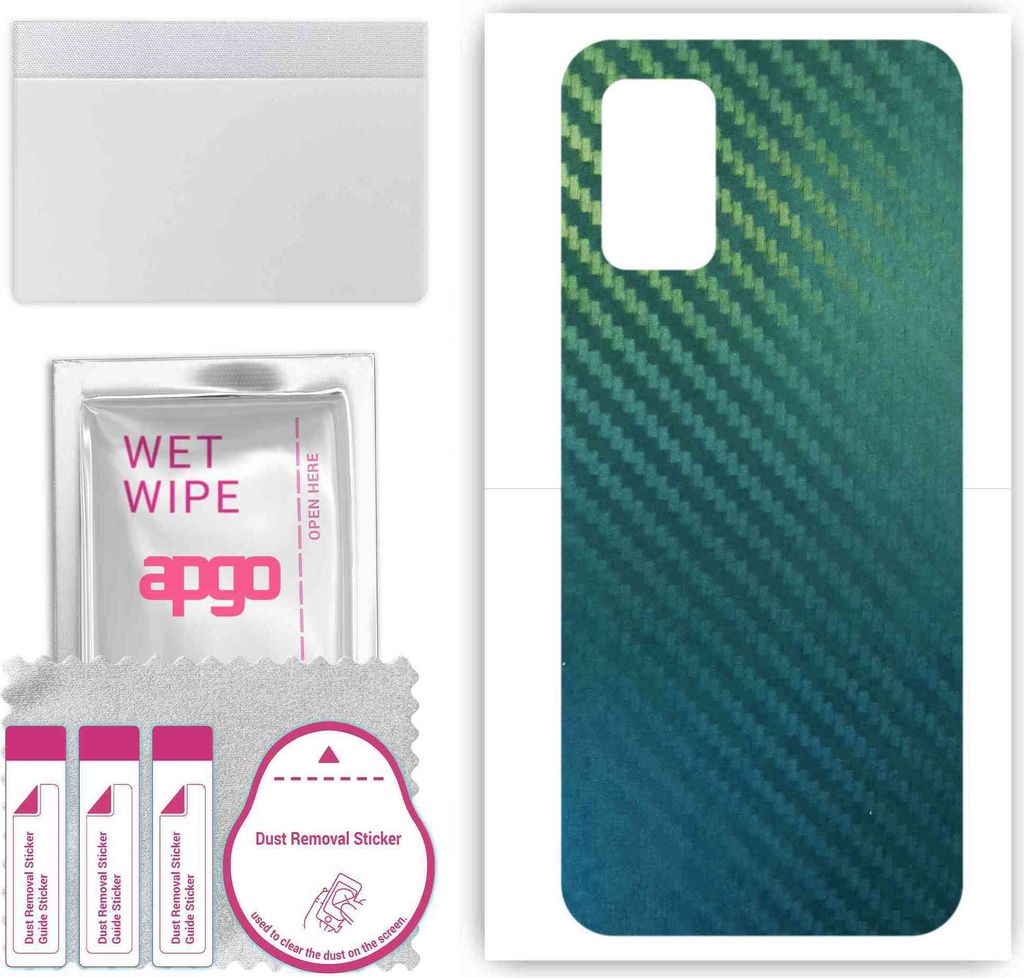 apgo Rückseite Schutzfolie, Skin, kompatibel mit Ulefone Note 12, Hinten Displayschutzfolie aus Vinylfolie, kratzfest, einfache Montage - Kohlenst...