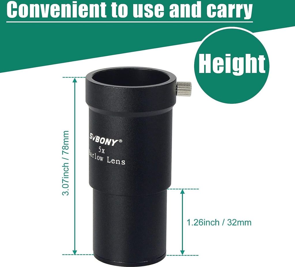 Svbony Barlow Lens 5X, 1,25 palcový kovový Barlow Full Obrázek produktu 8