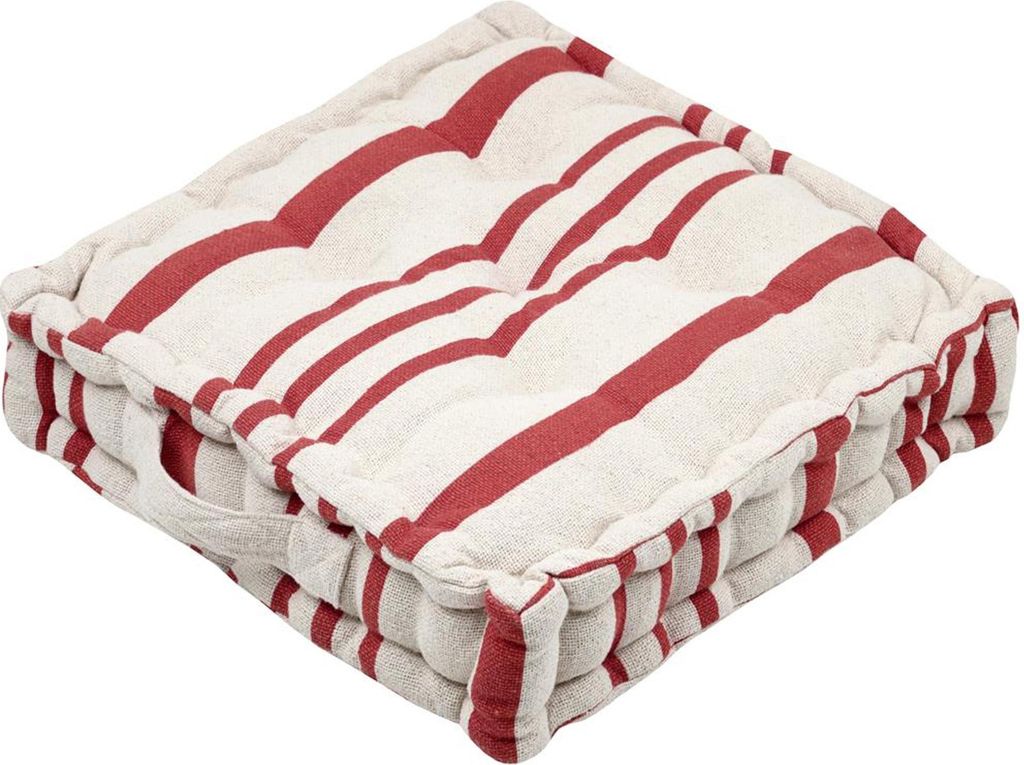 Stof Textile Bodenkissen Beach - cremeweis/steinrot - 45x45x10cm