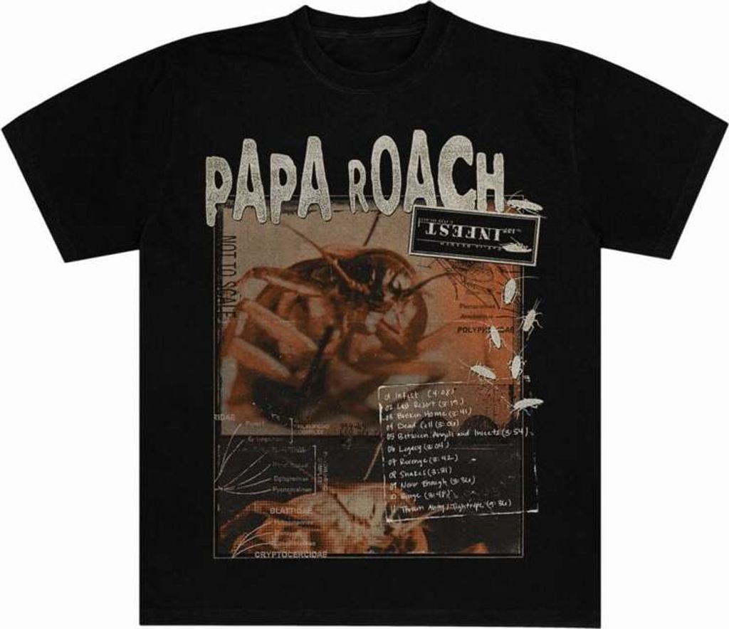 Papa Roach T-Shirt Herren Scraps schwarz Band-Merch, Bands 100% Baumwolle S