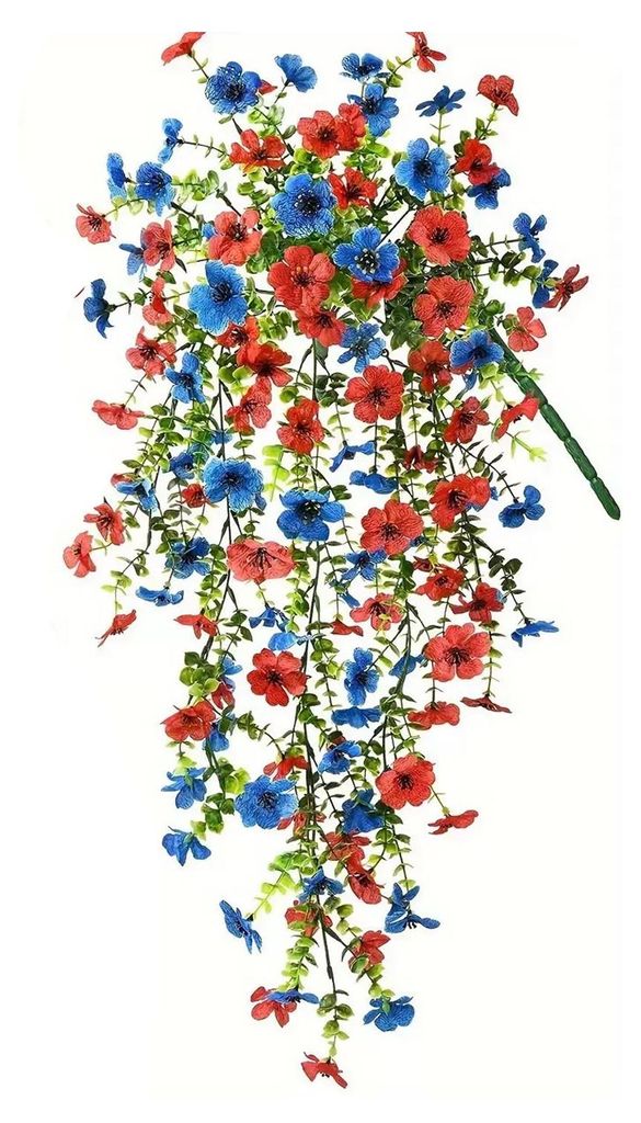 Künstliche Veilchenranke, realistische, UV-beständige Kunstblume aus Rattan, für drinnen und draußen, Garten, Veranda, Terrasse, Wanddekoration...