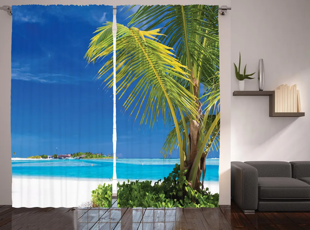 Rideau pour Chambre à Coucher Décoration Caraïbes Zen et Relaxant 280x225