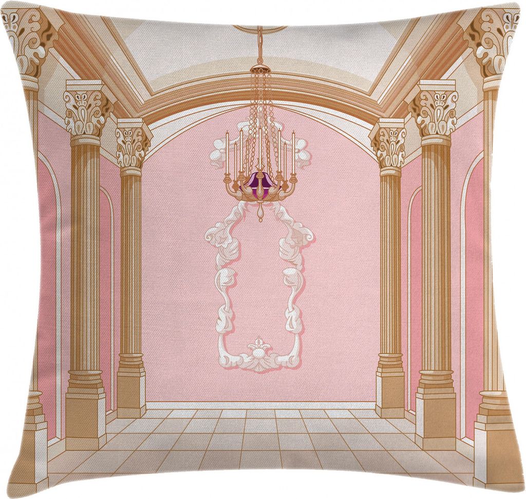 ABAKUHAUS Rosa Kissenbezug, Kronleuchter Decke Schloss, Waschbar mit Reißverschluss Kissenhülle mit Farbfesten Klaren Farben Beidseitiger Druck, ...
