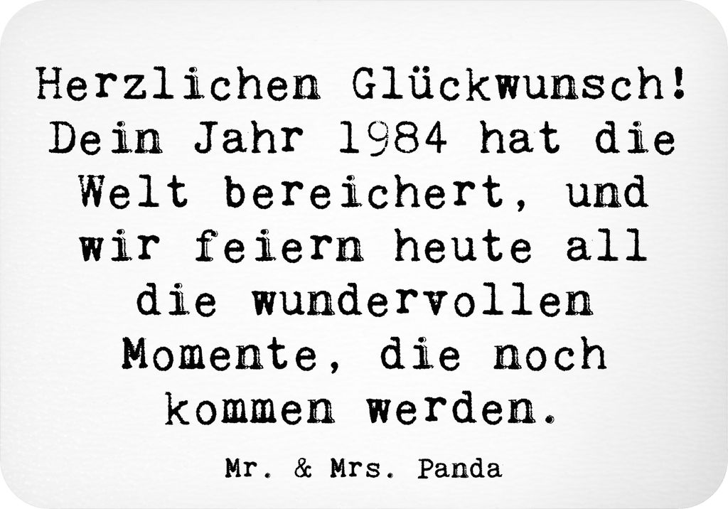 Mr. & Mrs. Panda magnet Spruch 1984 Geburtstag - Weiß - Geschenk, feiern, Herz tanzen, Geburtstagsgeschenk, Pinnwandmagnet, Träume wahr werden, K...