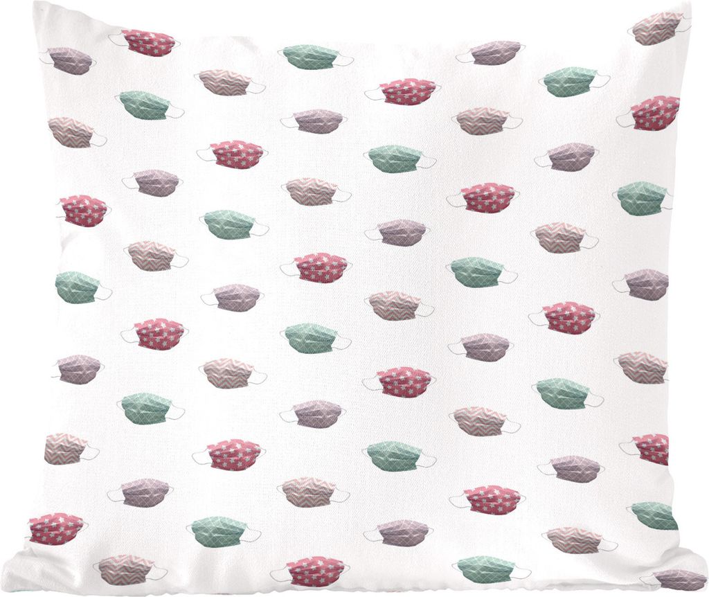 MuchoWow Zierkissen Sofakissen Wohnzimmer Dekokissen 40x40 cm Farben - Pastell - Mundschützer - Foto Kissen - Schlafzimmer Dekoration