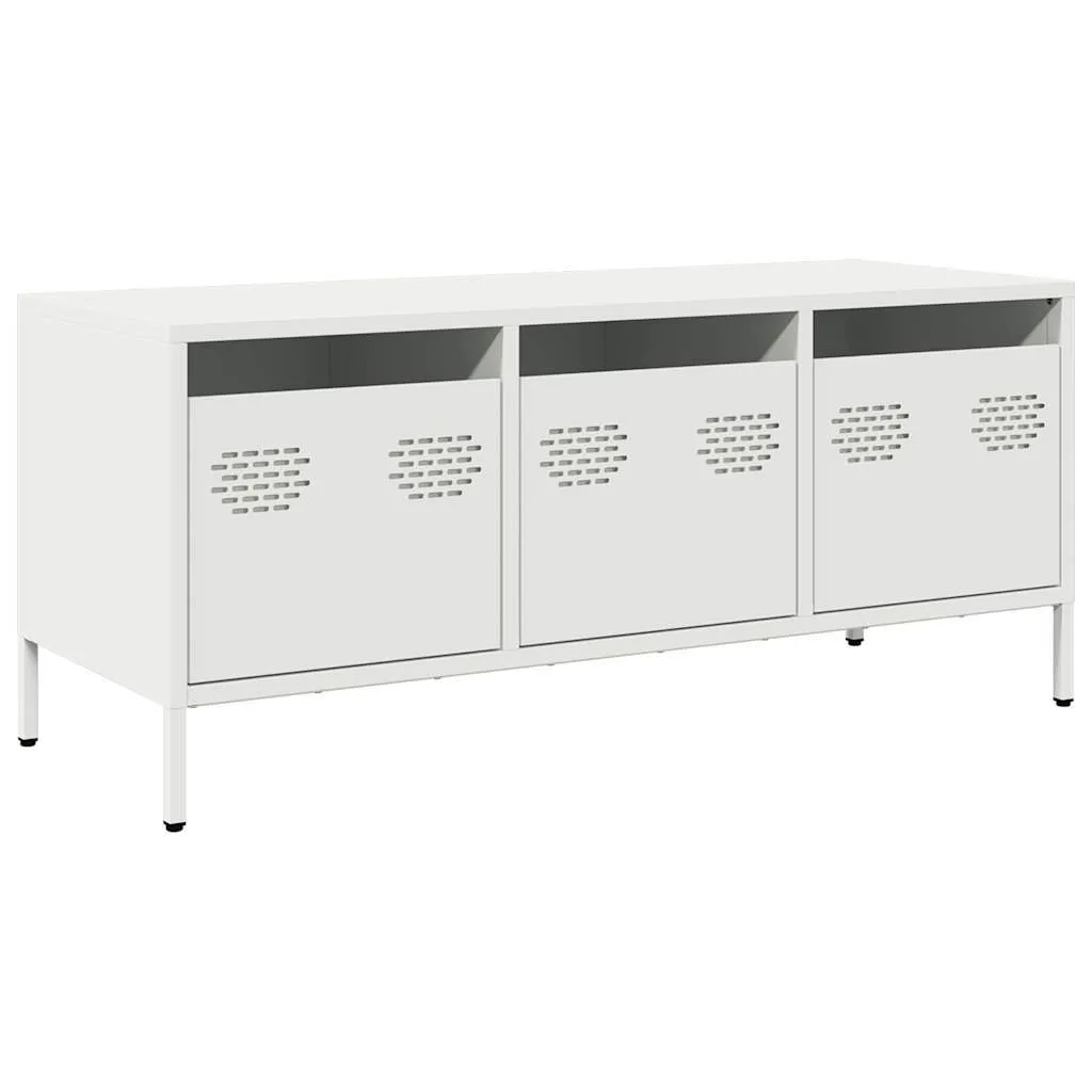 Mobile TV Industriale Bianco vidaXL | Acciaio 101,5 cm Design Top
