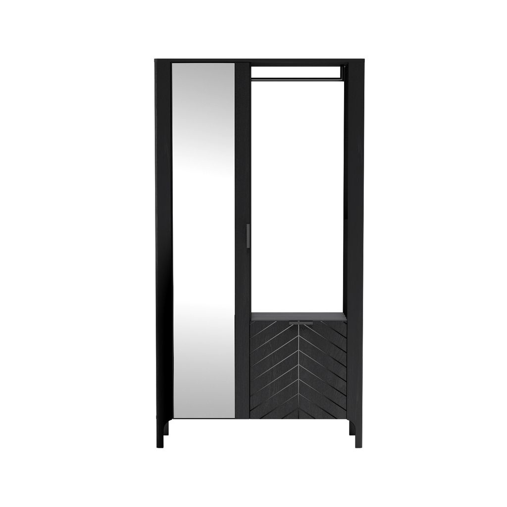 MINIO go for it, Garderobe „MONZA“, mit Spiegel, ein Garderoben-Set, Schwarz