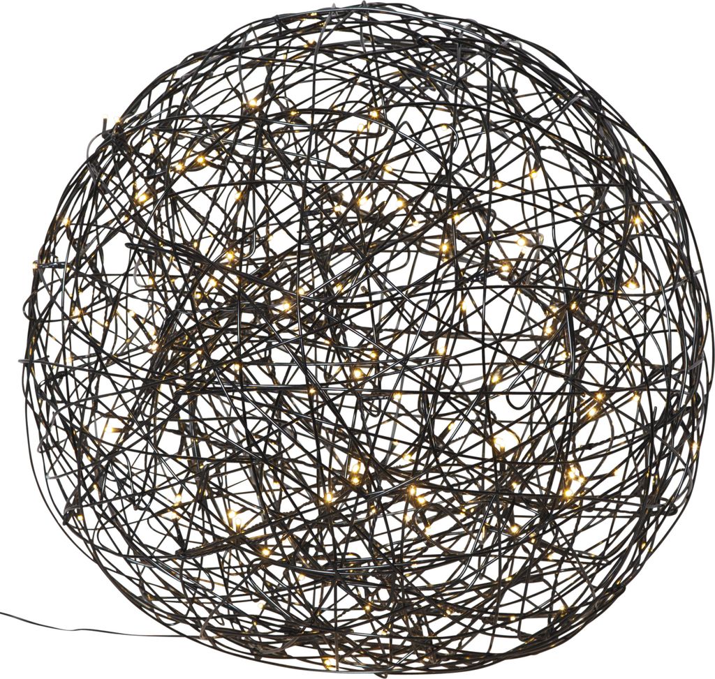 LED-3D Kugel 'Trassel', schwarz, Aluminium, 50 cm Produktbild 
