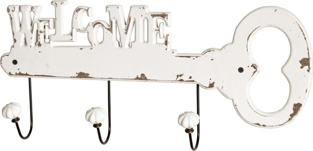 Garderobenleiste >25386< in weiß gewischt - 50x22x7 (BxHxT)