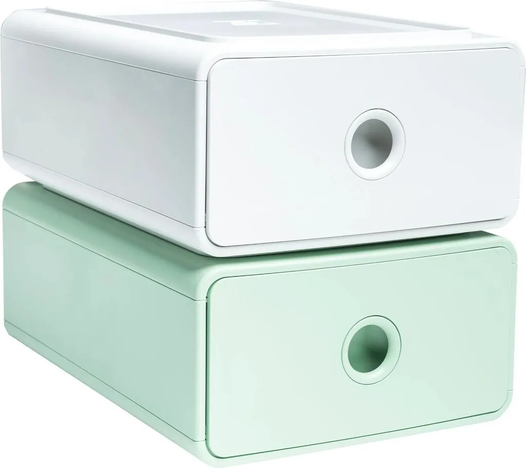 Module de rangement de bureau Tiny Box Exacompta Vert sauge - Lot de 3 unités