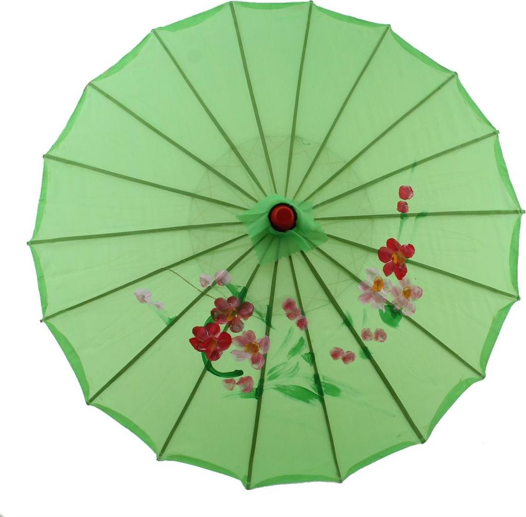 Deko Schirm klein 022b aus Kunstfaser wasserfest grün Bambus Ø55 cm