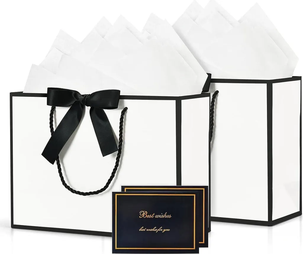 Sacchetti Regalo BBLIKE Set da 2: Design con Nastri per Foto Perfette