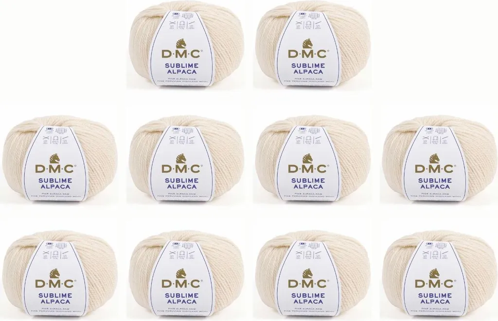 DMC Sublime Alpaca Couleur 103 : 10 Pelotes de Laine Haute Qualité