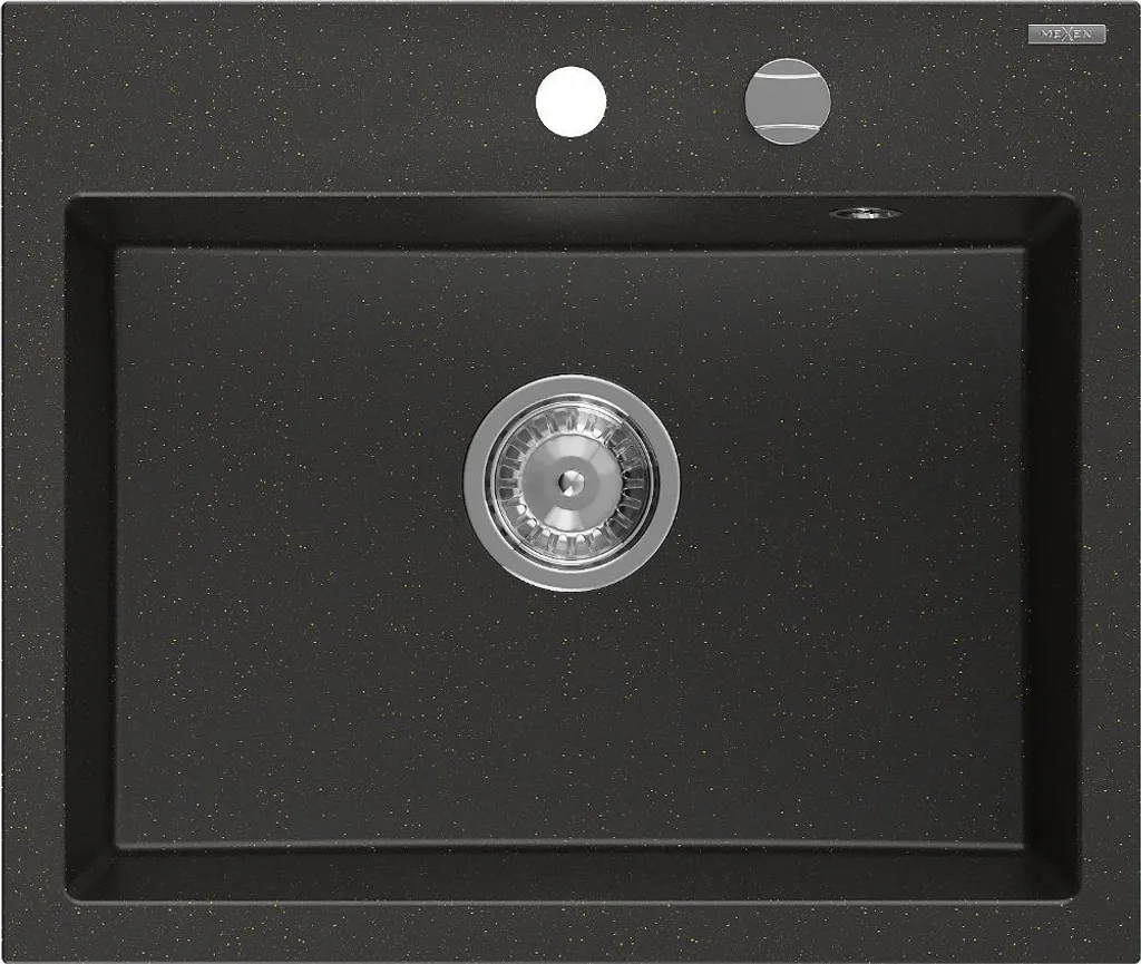 Lavello Cucina Granito Nero Oro 580x490 Mexen Oscar - Qualità Top
