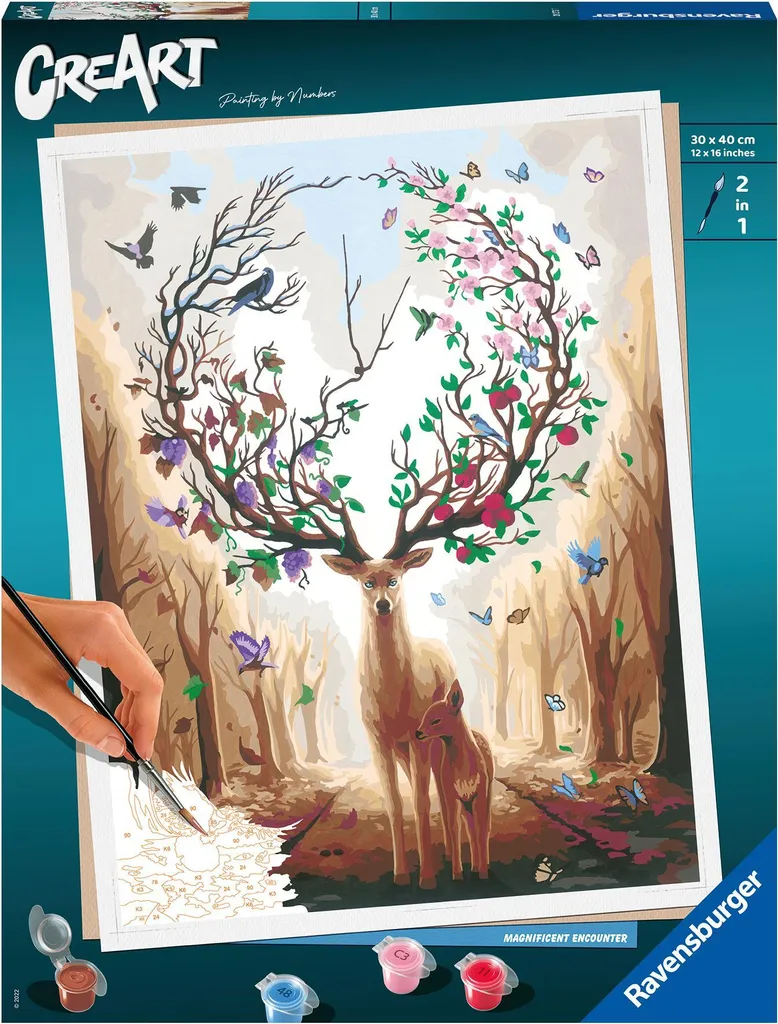 Kit complet de peinture par numéros CreArt Premium Rencontre de Loups