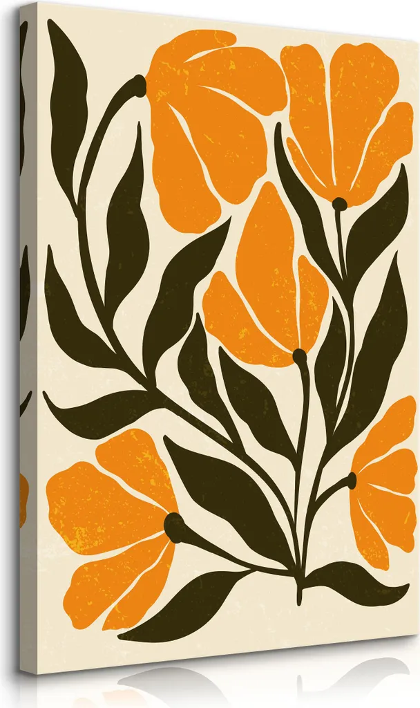 Muralo BLUMEN 70x100 | Quadro Boho Foglie Astratte Murale TOP