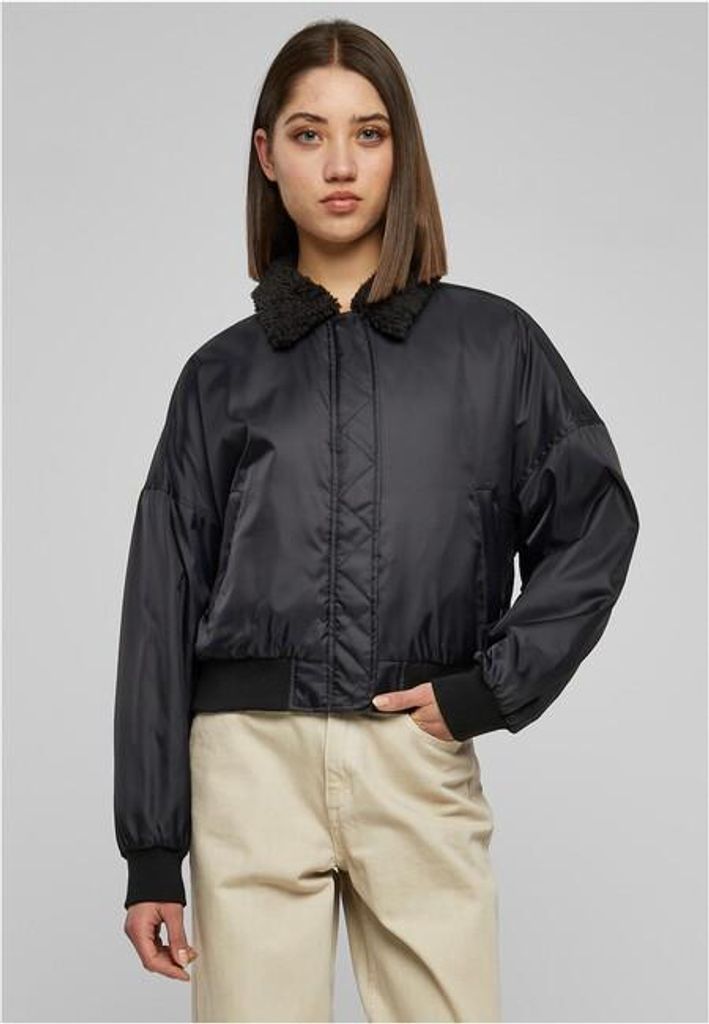 Urban Classics - Damen Pilot Bomber Jacke - BLACK/BLACK - M