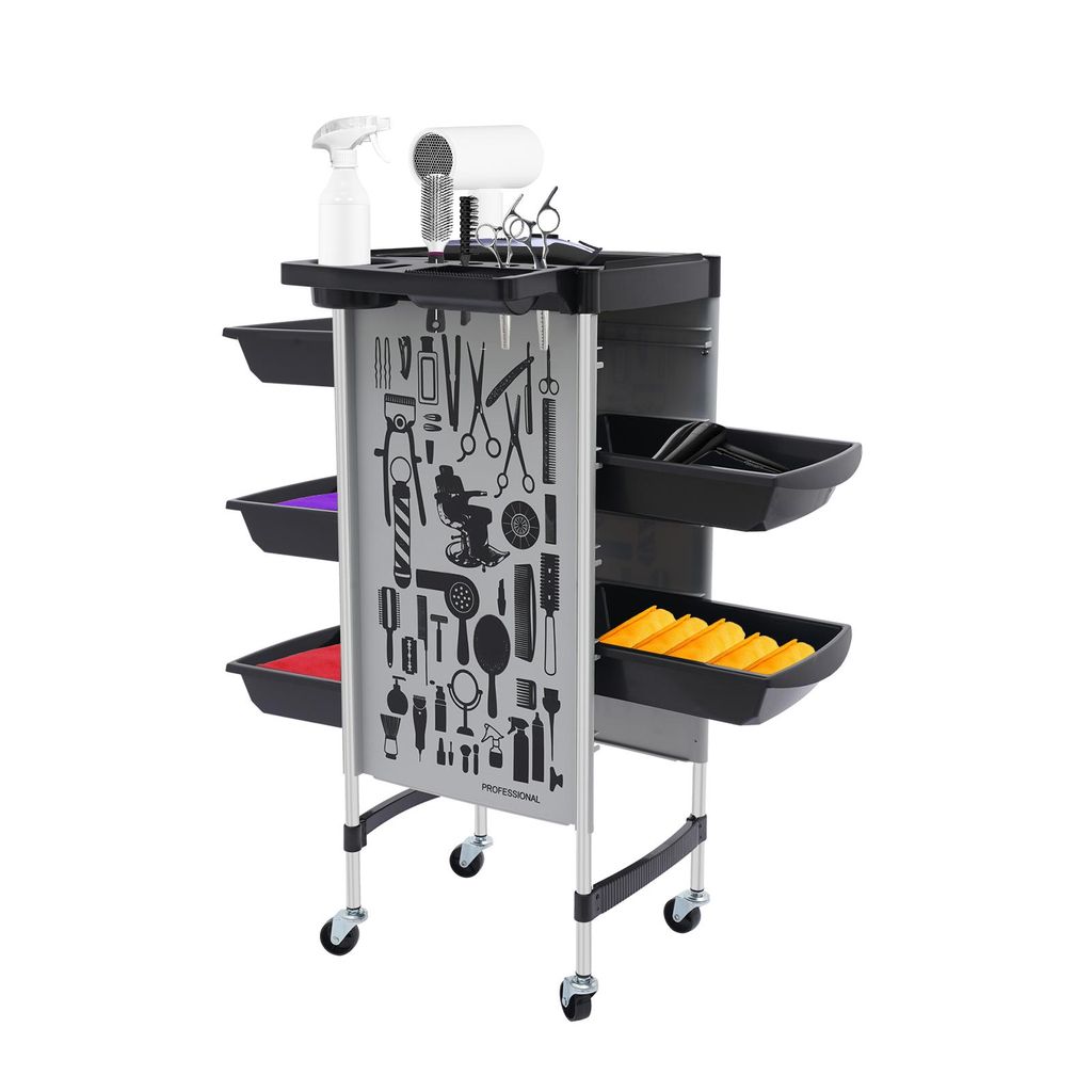 Friseurwagen, Salonwagen mit 5 Schubladen, Haarfarben-Organizer-Gestell für Friseurwerkzeuge