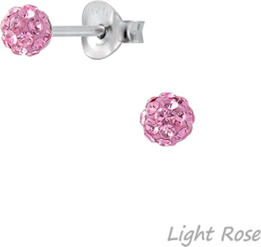 Kristall Kugel Ball Ohrstecker 925 Silber Ohrringe rund Produktbild 