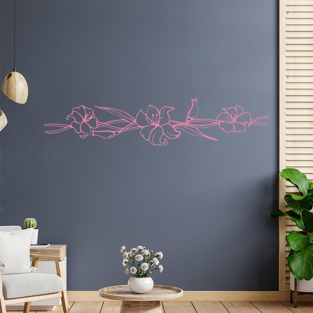 Blumen - Ranken Wandtattoo in 6 Größen - Wandaufkleber Wall Sticker - Dekoration, Küche, Wohnzimmer, Schlafzimmer, Badezimmer
