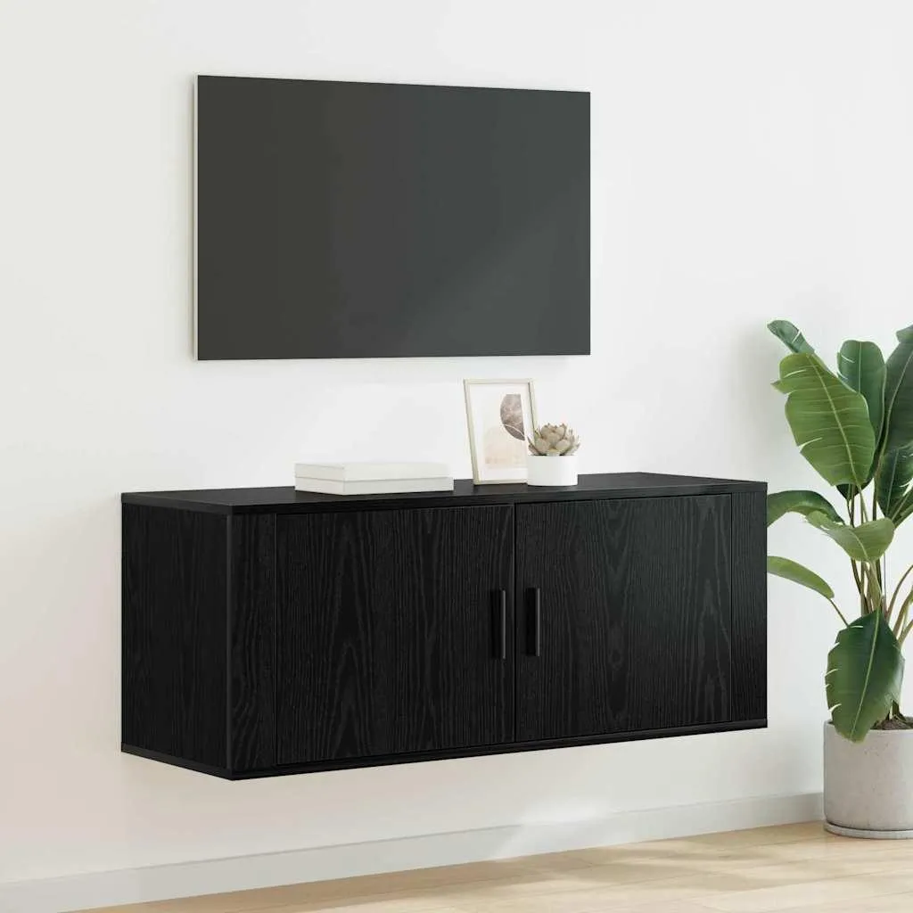 Mobile TV Sospeso Rovere Nero 100x34,5x40 cm Maison Exclusive Design