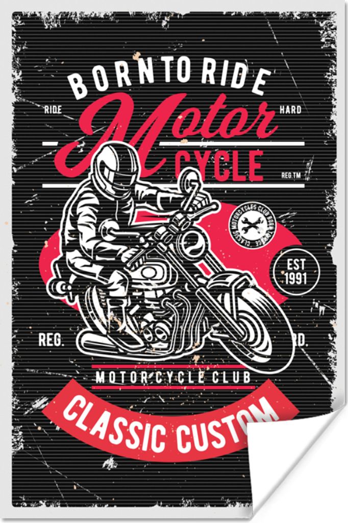 MuchoWow Poster Mancave - Motorrad - Vintage - Zitate 60x90 cm - Wanddekoration