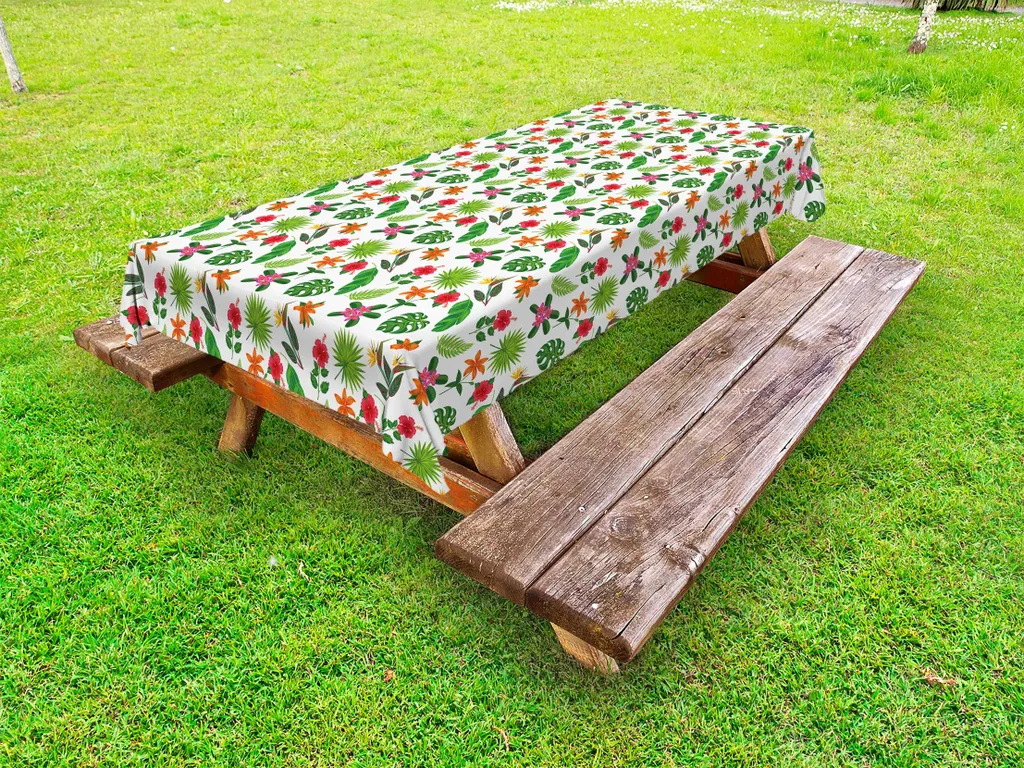 Tovaglia per Feste Esterni 145x305 Jungle Leaves ABAKUHAUS Colorata
