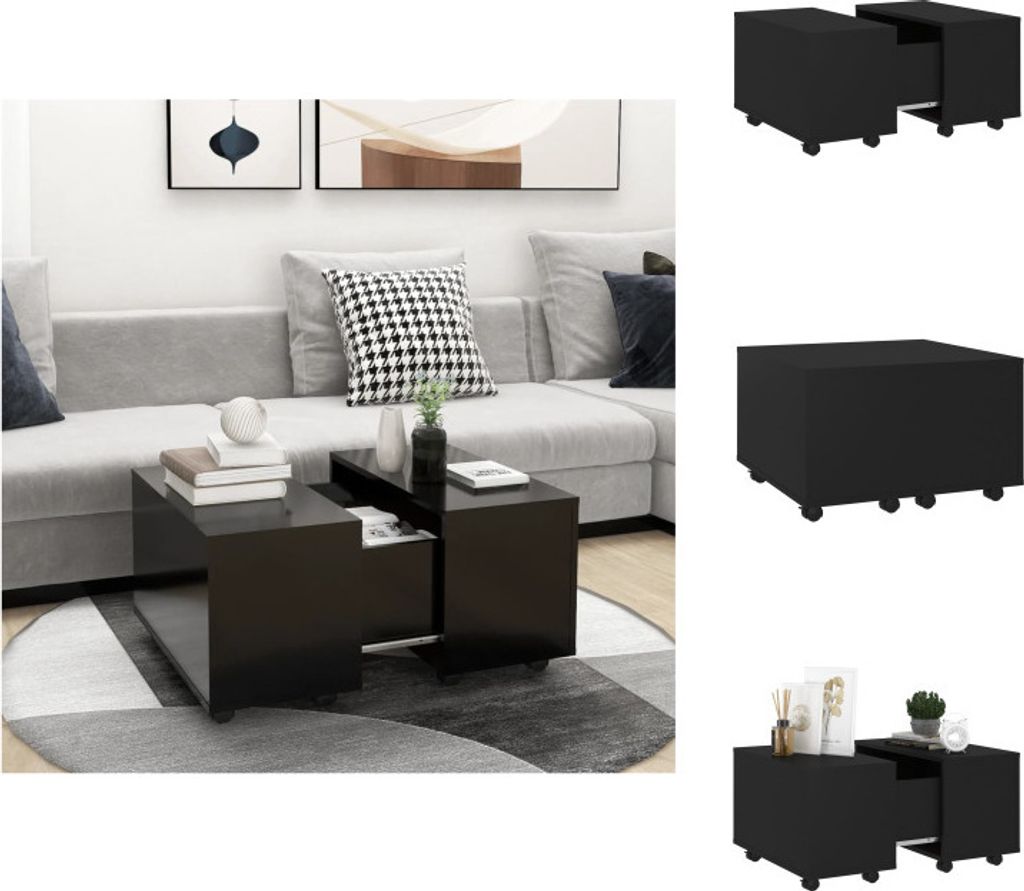vidaXL Couchtisch Schwarz 60x60x38 cm Holzwerkstoff - Couchtische
