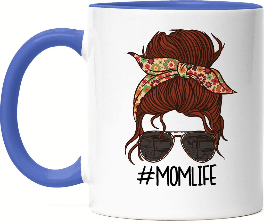 Momlife Tasse Blau Muttertag Geschenkidee Beste Mama Der Welt