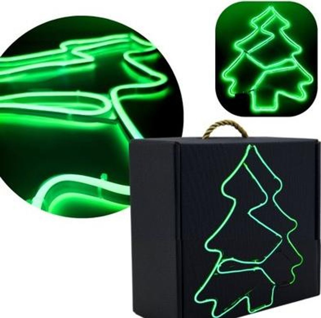 Albero di Natale LED verde alimentato a batterie e USB Immagine del prodotto 