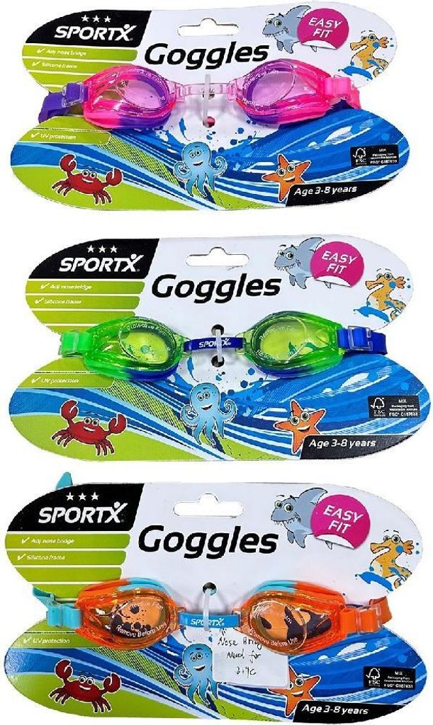 SportX Junior Chlorbrille **** 3 Sort Duo colo Unisex, Universalgröße, Multi, Kunststoff, Gemischte Farben, Kunststoff