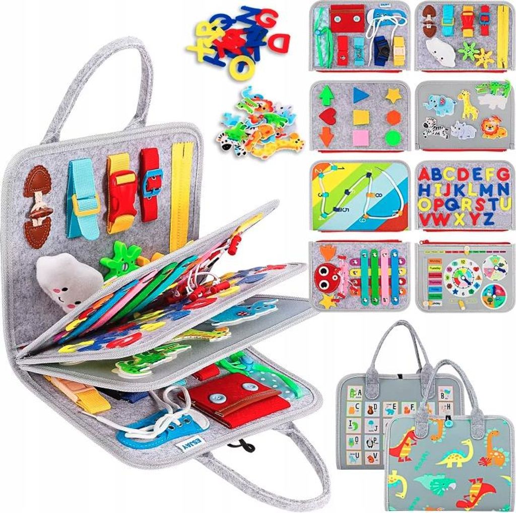 Montessori Sensoric Manipulation Panel Clock Material Case Obrázek produktu 
