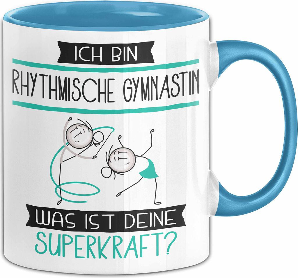 Rhythmische Gymnastin Geschenk Tasse Ich Bin Rhythmische Gymnastin Was Ist Deine Superkraft Geschenkidee Lustig Geburtstag Weihnachten (Blau)