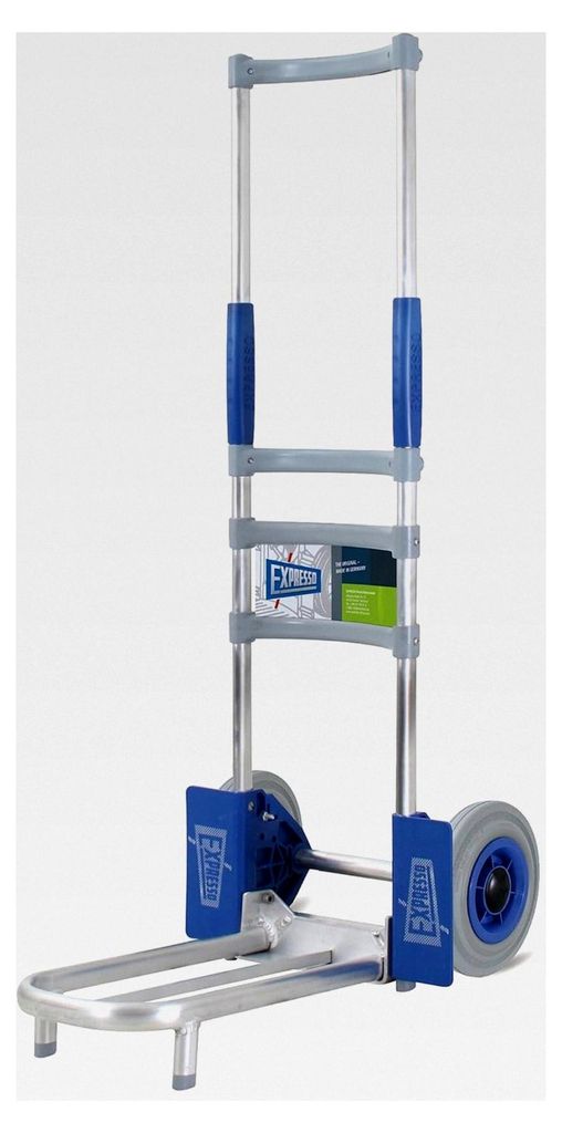Vollmontierte Alu Sackkarre für Koffer / 75kg / pannensichere Räder / Klappbare Rohrschaufel: L 42,5 x B 22 cm