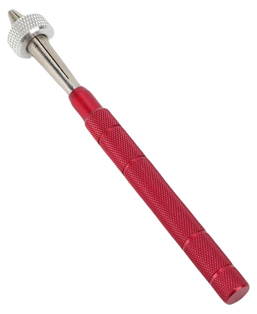 Gleitstift-Schraubstock aus legiertem Stahl, manuelles, einseitiges Handbohrgerät, Uhrenreparaturwerkzeug für die Schmuckherstellung, roter Griff...
