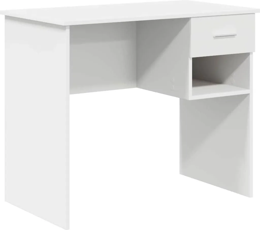 SYFAX Scrivania con Cassetto Bianca 90x49x75 cm Legno Multistrato