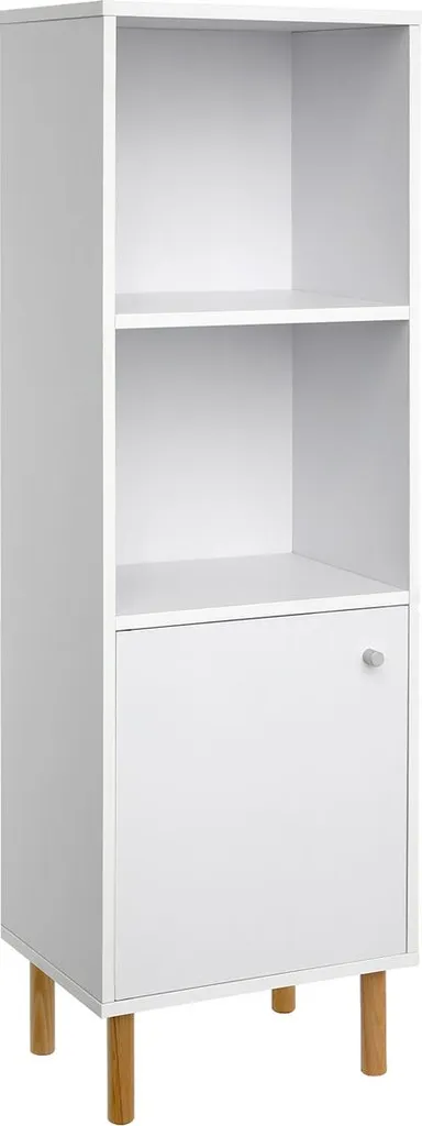 Bibliothèque blanche étroite gain de place pour bureau et chambre d'ami