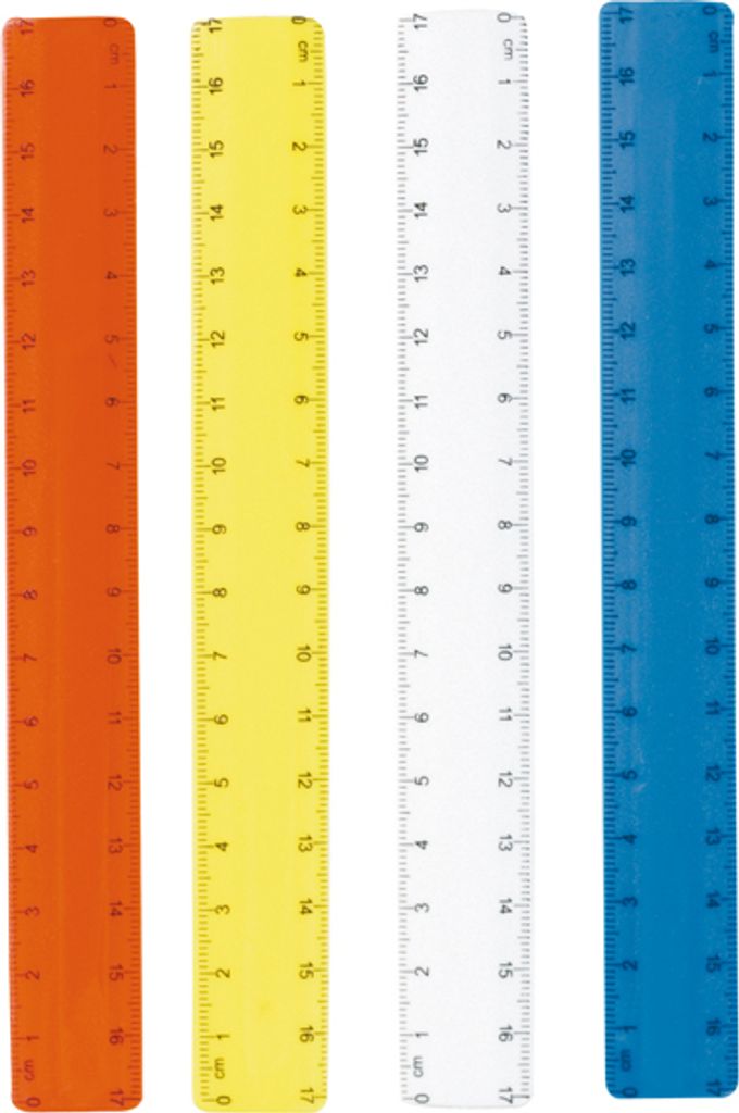 100 Lineale 17cm in Plastikdose farbig