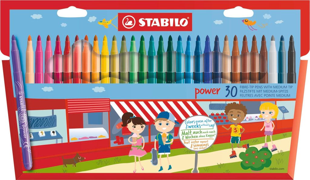STABILO Filzstift -  power - 30er Pack - 30 verschiedene Produktbild 