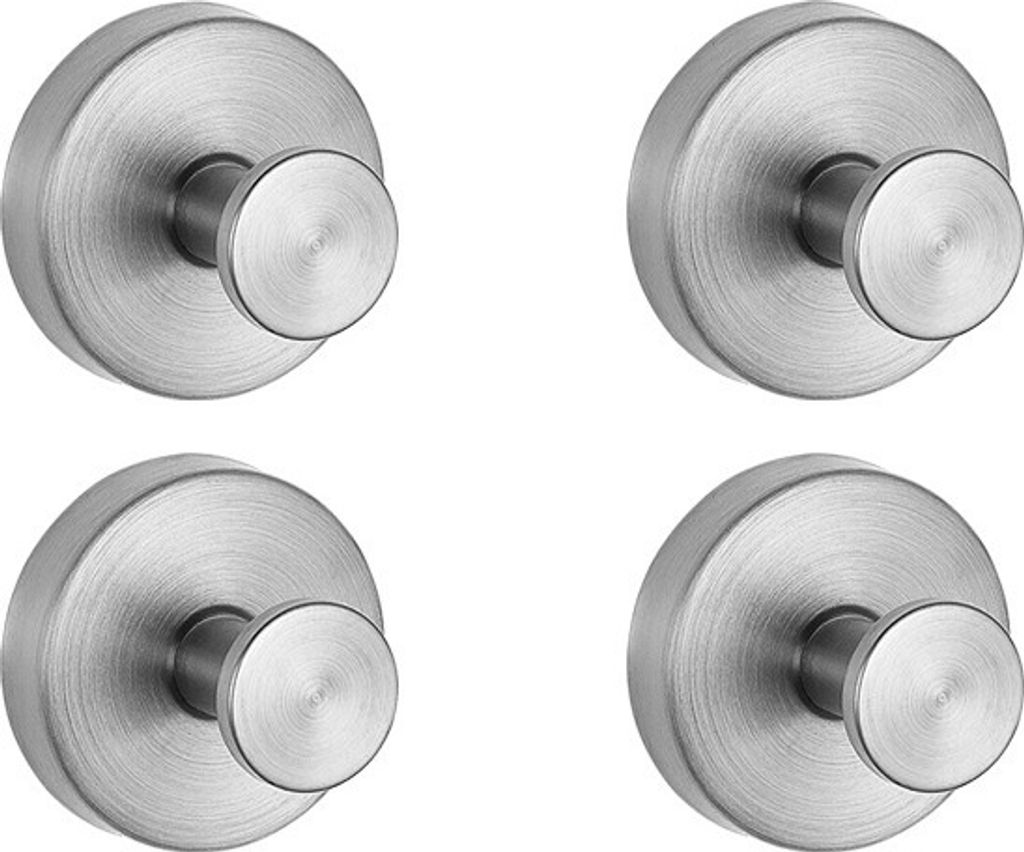 INF Wandhaken mit Saugstopfen, 4er-Pack Silber Produktbild 
