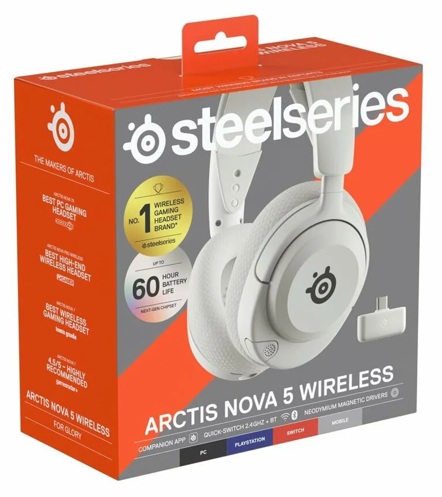 SteelSeries Arctis Nova 5P Wireless Casque Gaming USB-C Bluetooth Blanc - 7
