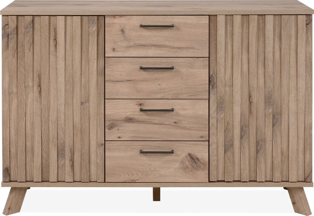 Kommode "Wellington 01B" in Schwedeneiche. Abmessungen (BxHxT) 126,5x85x40 cm