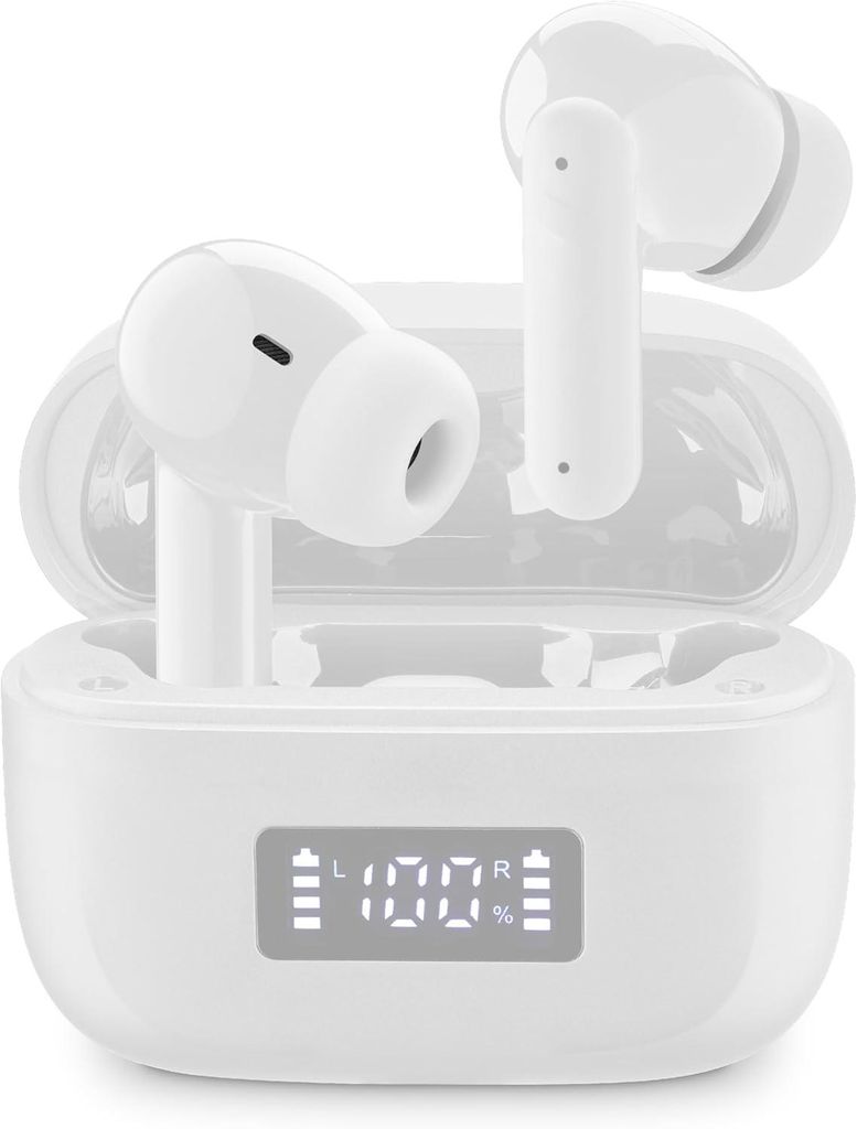 cellularline Tone TWS Bluetooth In-Ear Kopfhörer mit ENC, 4 Mikrofone, LED-Display, 20 Std Wiedergabezeit, Ergonomisch, Kabellos,Geräuschunterdr...