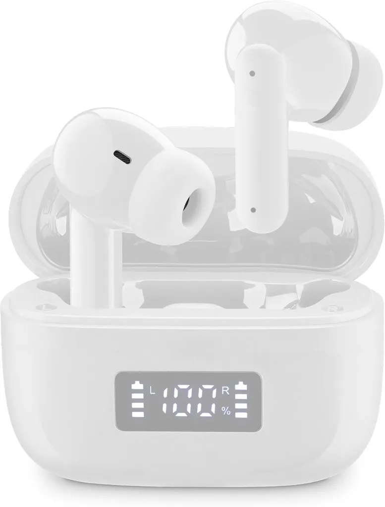 cellularline Tone TWS Bluetooth In-Ear Kopfhörer mit ENC, 4 Mikrofone, LED-Display, 20 Std Wiedergabezeit, Ergonomisch, Kabellos,Geräuschunterdrückung